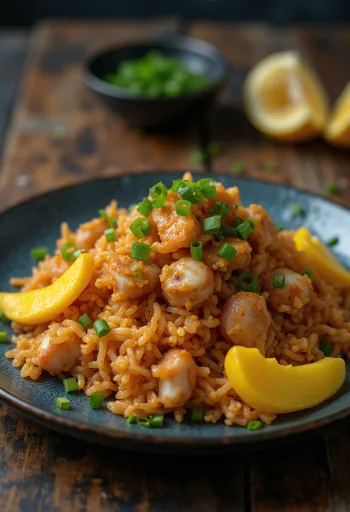 Cơm chiên mắm ruốc Bagoong ăn kèm xoài