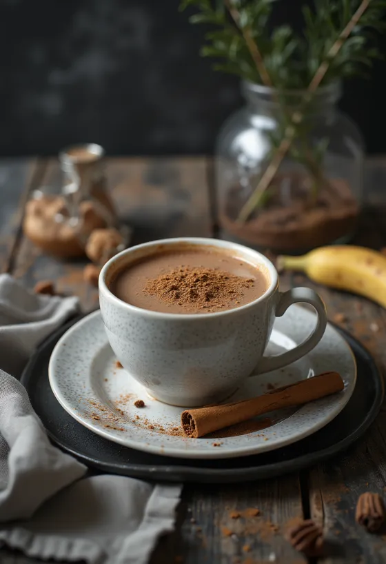 Tách trà sô-cô-la màu nâu ấm áp