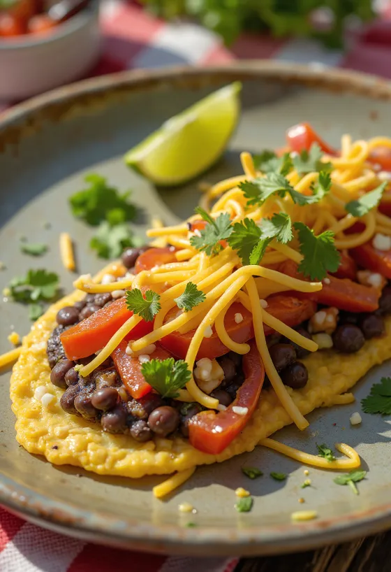 Huarache Mexico chuẩn vị với đậu và phô mai