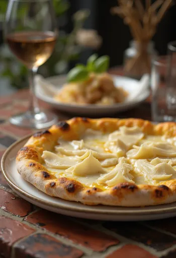 Pizza al Tartufo Bianco với nấm truffle trắng và phô mai
