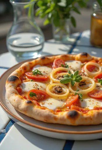 Pizza Pugliese với hành tím và cá cơm
