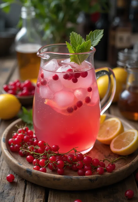 Nước chanh lý chua đỏ phục vụ trong ly