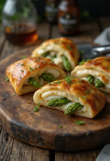 Calzone rau củ mùa xuân nướng vàng nâu