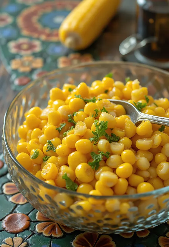 Salad bắp tươi với rau củ giòn và sốt kem