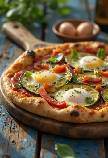 Pizza alla Griglia với rau củ nướng