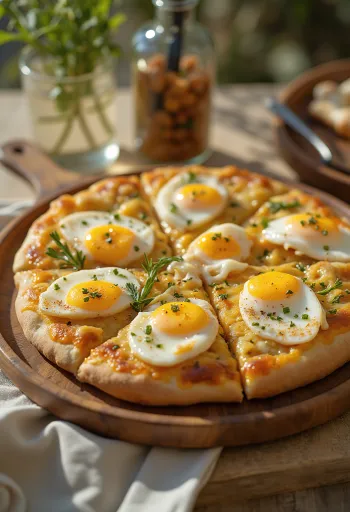 Pizza Sabich được phục vụ