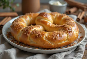 Bánh Pretzel nước hoa hồng được bày ra đĩa