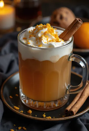 Cider rượu rum quế được phục vụ trong ly