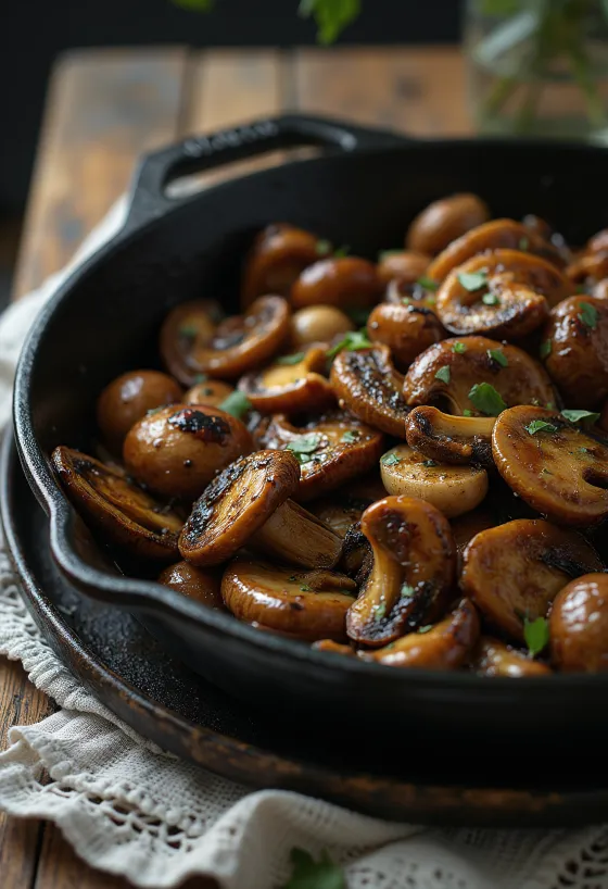 Hỗn hợp nấm nướng BBQ được bày ra đĩa