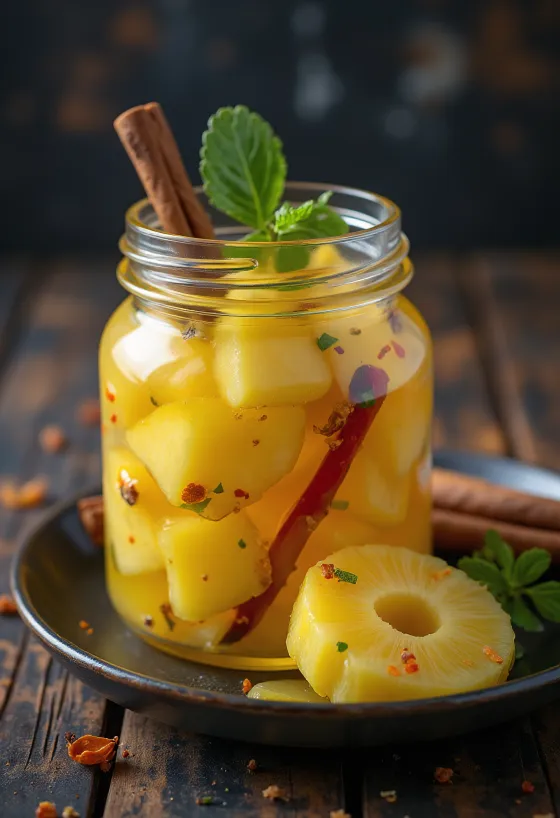 Dứa ngâm chua cay trong hũ