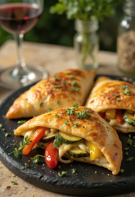 Calzone rau củ nướng vàng nâu