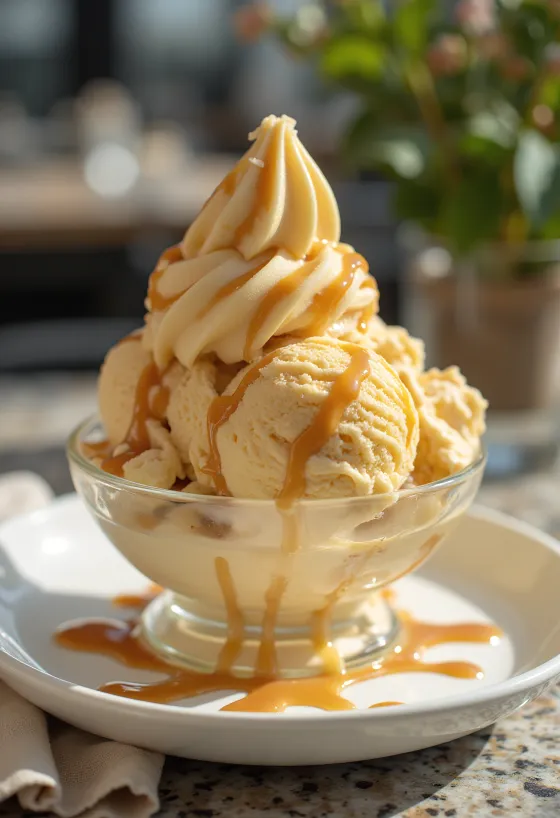 Kem Häagen-Dazs Salted Caramel với sốt caramel và muối biển