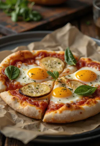 Pizza alla Melanzana với cà tím và mozzarella