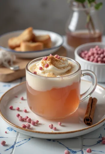 Cider tiêu hồng được phục vụ trong ly