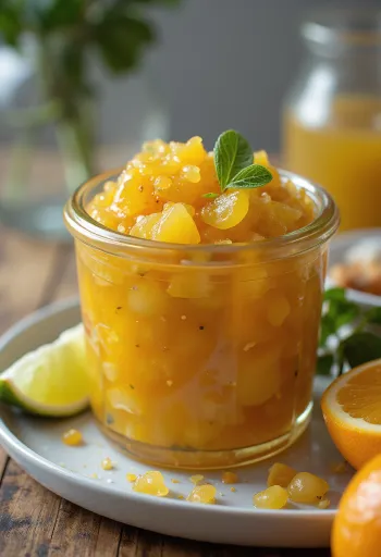 Chutney chanh cam hương thảo được dọn ra