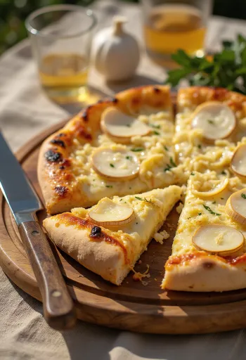 Pizza al Pecorino với phô mai pecorino và hương thảo tươi