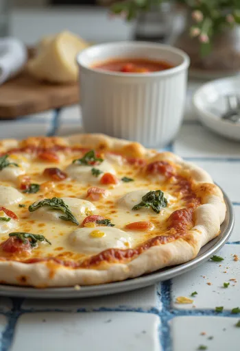 Pizza alla Ricotta với ricotta và phô mai