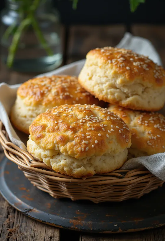 Bánh Pogácsa mè được bày ra đĩa