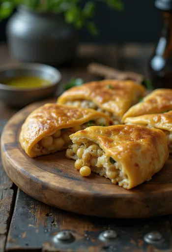 Calzone đậu gà được phục vụ