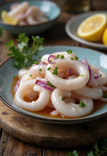 Mực vòng ngâm chua cay trong lọ