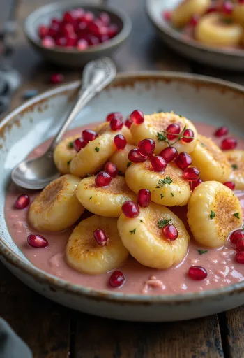 Gnocchi lựu nước hoa hồng