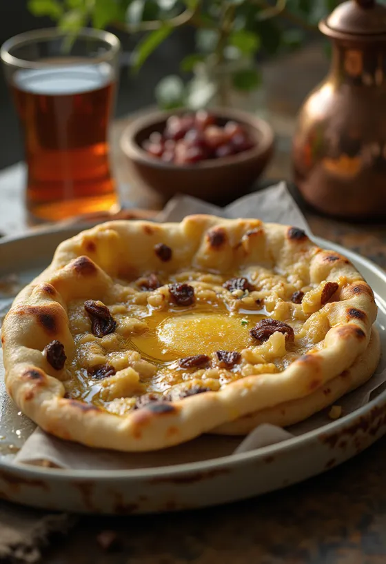 Naan Kashmiri nhân nho khô và hạt