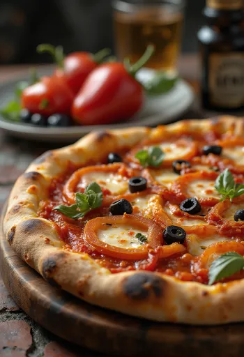 Pizza alla Zingara với rau củ và xúc xích
