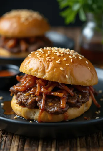 Bánh bao Bulgogi kiểu Hàn Quốc với thịt bò sốt tương