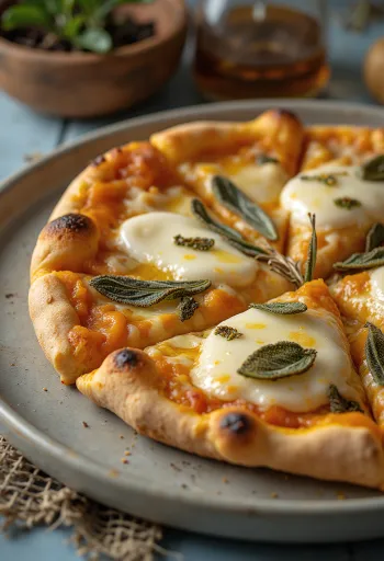 Pizza alla Zucca với bí đỏ nướng và mozzarella