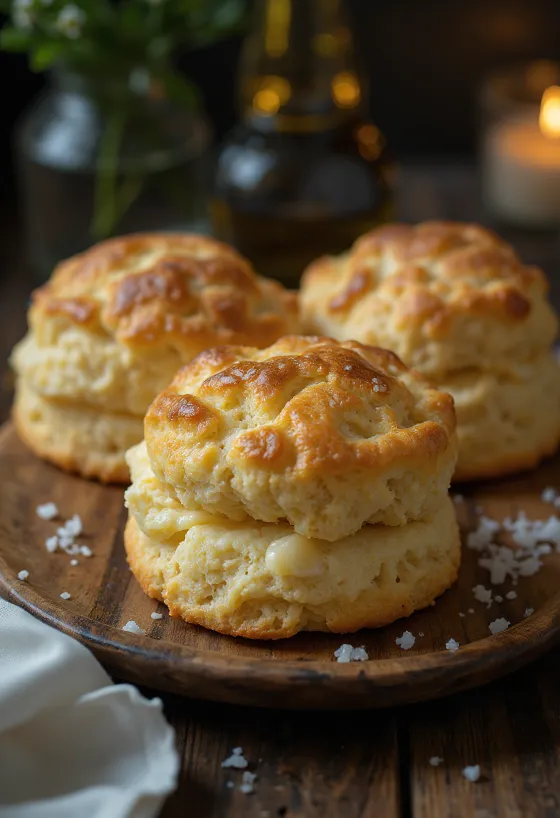 Bánh nướng bơ mặn được bày ra đĩa