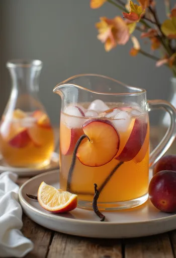 Cider mận vani được phục vụ