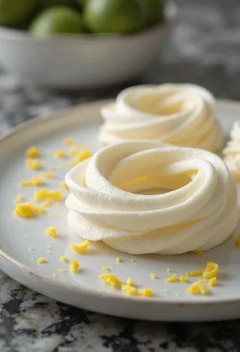 Bánh meringue phô mai tươi chanh tạo hình đẹp mắt