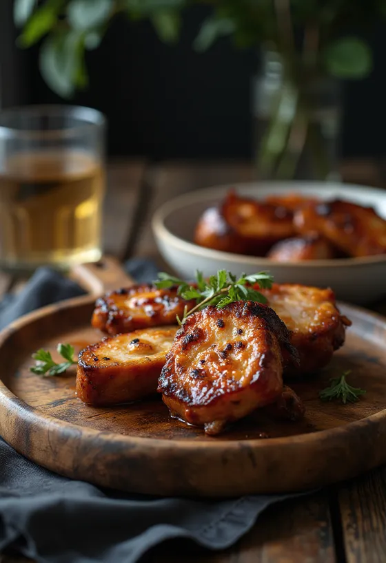 Nạc vai heo BBQ với món ăn kèm