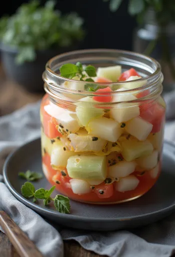 Vỏ dưa hấu ngâm chua cay trong lọ