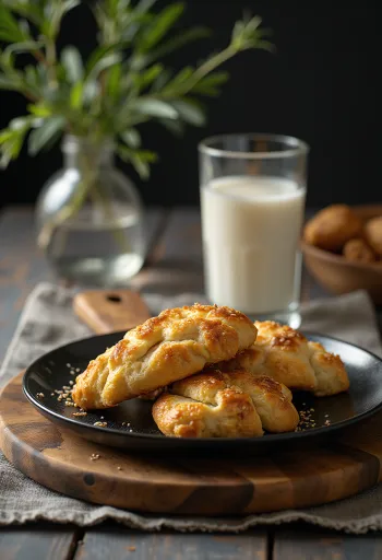 Bánh pogácsa tóp mỡ giả với hạt vừng