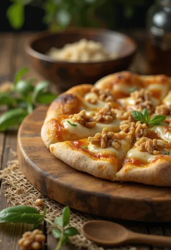 Pizza alle Noci với óc chó và phô mai