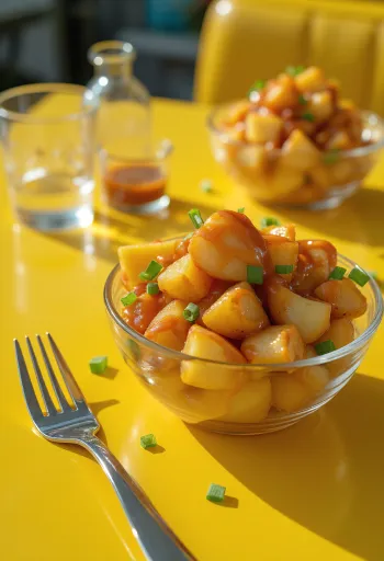 Salad khoai tây sốt mù tạt BBQ được bày biện