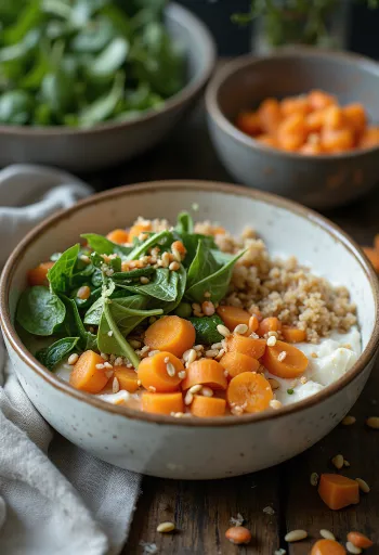 Buddha Bowl kem cần tây cay được phục vụ