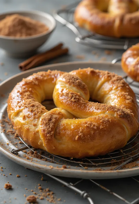 Bánh quy xoắn đường quế được bày biện