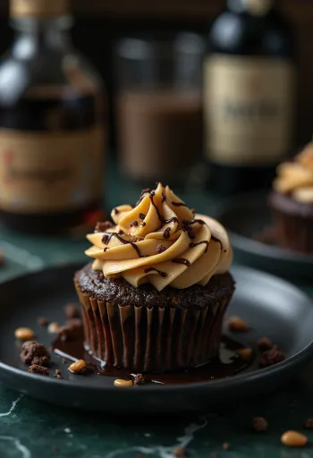 Bánh cupcake bơ đậu phộng chocolate mới nướng