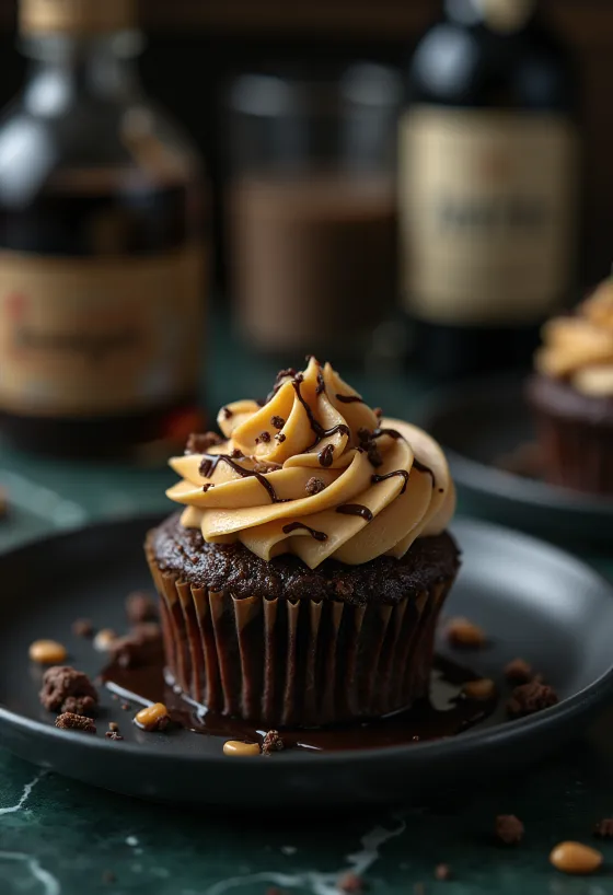 Bánh cupcake bơ đậu phộng chocolate mới nướng