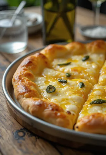 Pizza all’Olio với dầu ô liu siêu nguyên chất và thảo mộc tươi
