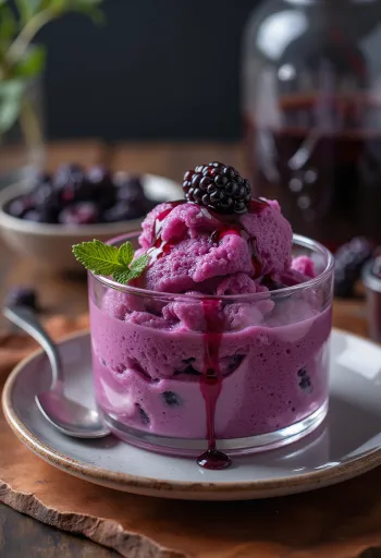 Parfait mâm xôi đen được phục vụ