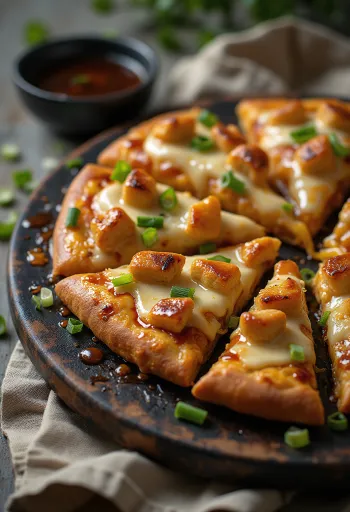 Teriyaki chicken pizza với gà nướng và hạt vừng