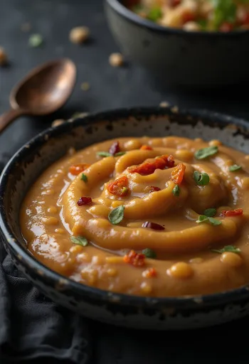 Sốt đậu phộng cay được bày ra