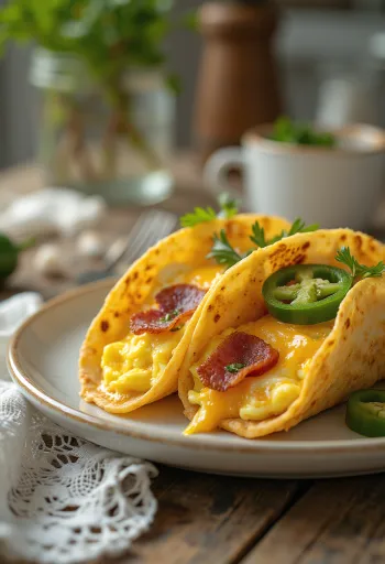 Taco bữa sáng bày biện sẵn