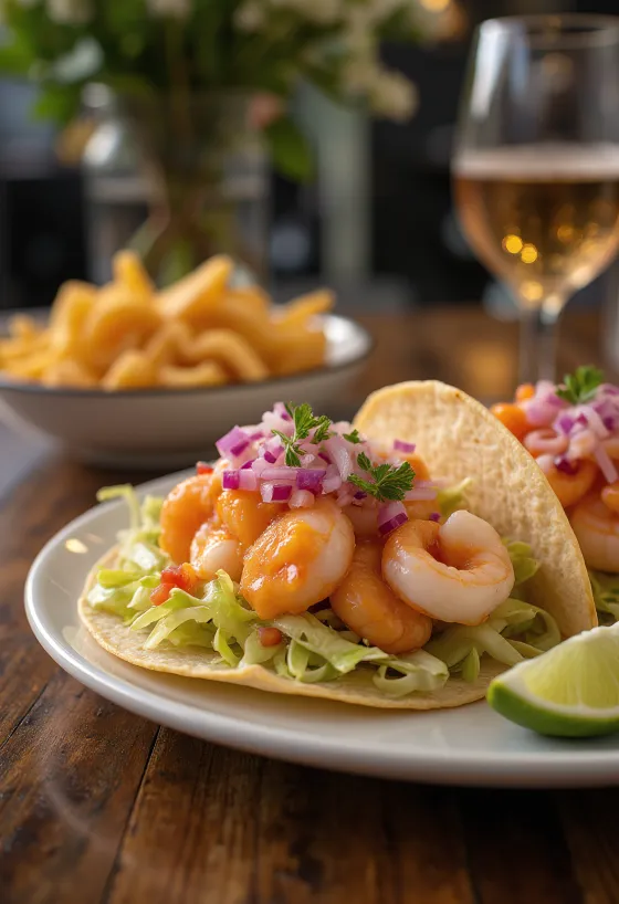 Taco hải sản với sốt ổi