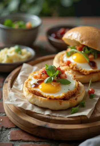 Bánh bao nhân trứng chiên, hấp, trình bày đơn giản