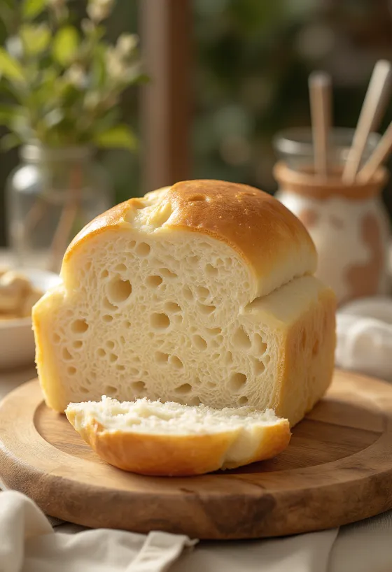 Ổ bánh mì sữa Nhật Bản Milk Bread vàng ươm xé thớ