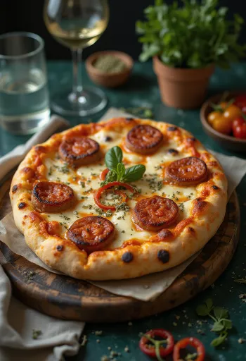 Pizza Diavola chay với xúc xích thực vật và ớt